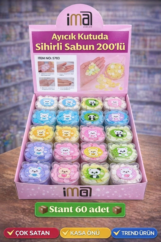 AYICIK KUTUDA SİHİRLİ SABUN 200ADETLİ / STANT 60LI